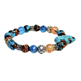 Elephant Charm, Tiger Eye and Siderolite Women's  Bracelet