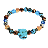 Elephant Charm, Tiger Eye and Siderolite Women's  Bracelet