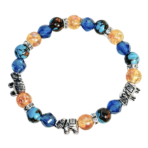 Elephant Charm and Siderolite Women's  Bracelet