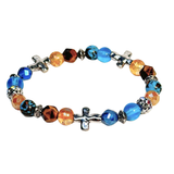 Cross, Tiger Eye and Siderolite Women's  Bracelet