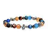 Cross, Tiger Eye and Siderolite Women's  Bracelet