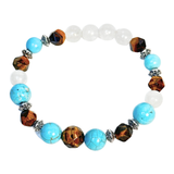 Turquoise, Tiger Eye and Clear Quartz Women's  Bracelet