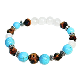 Turquoise, Tiger Eye and Clear Quartz Women's  Bracelet