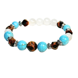 Turquoise, Tiger Eye and Clear Quartz Women's  Bracelet