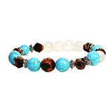 Turquoise, Tiger Eye and Clear Quartz Women's  Bracelet