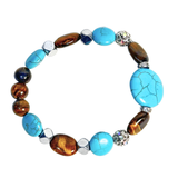 Tiger Eye, Howlite and Hematite Women's  Bracelet