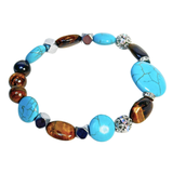 Tiger Eye, Howlite and Hematite Women's  Bracelet