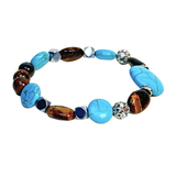 Tiger Eye, Howlite and Hematite Women's  Bracelet