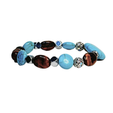 Tiger Eye, Howlite and Hematite Women's  Bracelet