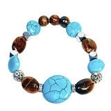 Tiger Eye, Howlite and Hematite Women's  Bracelet