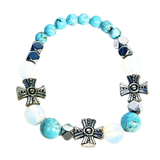 Cross, Turquoise and Moonstone Women's  Bracelet