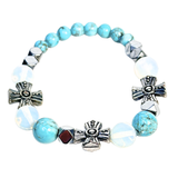 Cross, Turquoise and Moonstone Women's  Bracelet