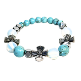 Cross, Turquoise and Moonstone Women's  Bracelet