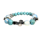 Cross, Turquoise and Moonstone Women's  Bracelet