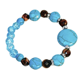 Tiger Eye, Howlite and Hematite Women's Bracelet