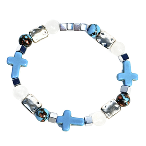 Cross and Siderolite Women's  Bracelet