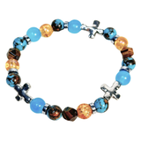 Cross, Tiger Eye and Siderolite Women's  Bracelet