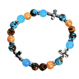 Cross, Tiger Eye and Siderolite Women's  Bracelet