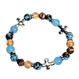 Cross, Tiger Eye and Siderolite Women's  Bracelet