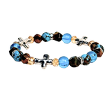 Cross, Tiger Eye and Siderolite Women's  Bracelet