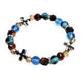 Cross, Tiger Eye and Siderolite Women's  Bracelet