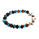 Cross, Tiger Eye and Siderolite Women's Bracelet