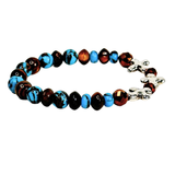 Cross, Tiger Eye and Siderolite Women's Bracelet