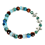 Cross, Tiger Eye and Siderolite Women's Bracelet