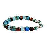 Cross, Tiger Eye and Siderolite Women's Bracelet