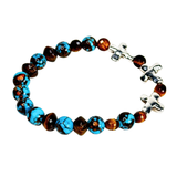 Cross, Tiger Eye and Siderolite Women's Bracelet