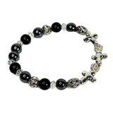 Cross, Obsidian and Hematite Women's Bracelet