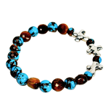 Cross, Tiger Eye and Siderolite Women's Bracelet