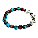 Cross, Tiger Eye and Siderolite Women's Bracelet