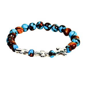 Cross, Tiger Eye and Siderolite Women's Bracelet