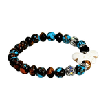 Butterfly Charm, Tiger Eye and Siderolite Women's  Bracelet