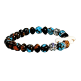 Butterfly Charm, Tiger Eye and Siderolite Women's  Bracelet