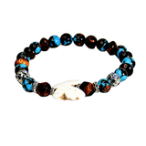 Butterfly Charm, Tiger Eye and Siderolite Women's  Bracelet