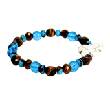 Butterfly Charm, Tiger Eye and Siderolite Women's  Bracelet