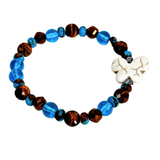 Butterfly Charm, Tiger Eye and Siderolite Women's  Bracelet