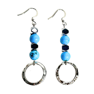 Turquoise and Hematite Earrings