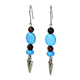 Tiger Eye and Howlite Arrow Head Charm Earrings