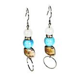 Turquoise and Clear Quartz Earrings