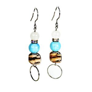 Turquoise and Clear Quartz Earrings