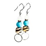 Turquoise and Clear Quartz Earrings