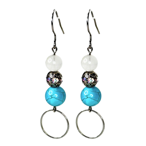 Turquoise and Clear Quartz Earrings