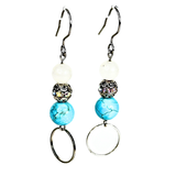 Turquoise and Clear Quartz Earrings