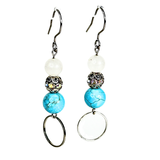 Turquoise and Clear Quartz Earrings