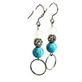 Turquoise and Clear Quartz Earrings