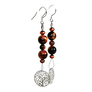 Tree of Life Tiger Eye Earrings