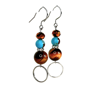 Tiger Eye and Siderolite Earrings